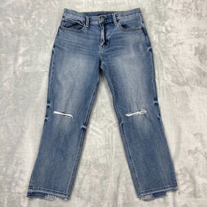 Lucky Brand Boyfriend Jeans Womens 2/26 Blue Denim Distressed Comfort Mid Rise